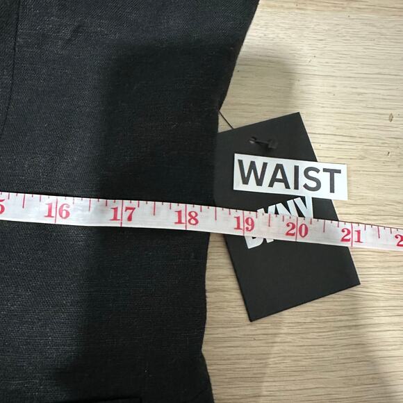 DKNY NWT Womens Office Old Money Linen Blend Button Front Vest Black Size Large - Picture 7 of 8